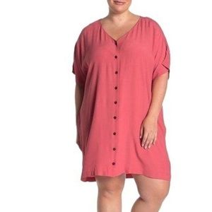 Madewell Pink Button-Down Mini Dress - Rosy Posey Dress